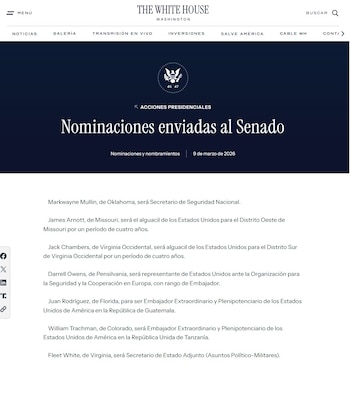 EE. UU. designó a Rodríguez,