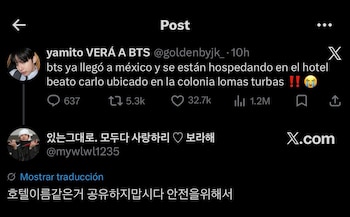 Seguidores de BTS en Japón y otros países interpretaron literalmente una publicación viral y acusaron a fans mexicanas de poner en riesgo la seguridad del grupo.