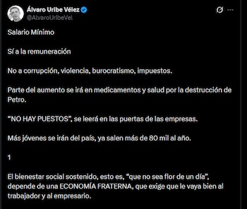 Álvaro Uribe Vélez sobre el