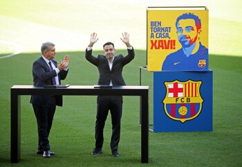 Xavi, en su presentación como