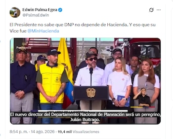 El exministro Edwin Palma Egea señaló error que cometió Abelardo de la Espriella en relación con la naturaleza del DNP - crédito @PalmaEdwin/X