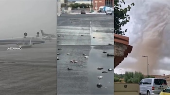 Las impactantes imágenes que están dejando las tormentas en Europa: el tornado en Francia, las palomas muertas en Tarragona o las avionetas volcadas en Italia