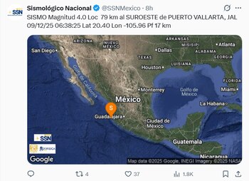 El sismo se registró al