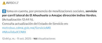 Servicio por carril lateral de