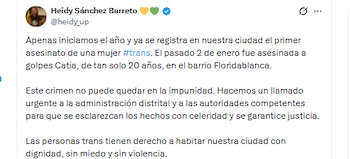 La concejala Heidy Sánchez Barreto