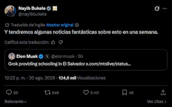 El Salvador y Grok en la educación pública, el anuncio de Nayib Bukele que llega tras un mensaje de Elon Musk