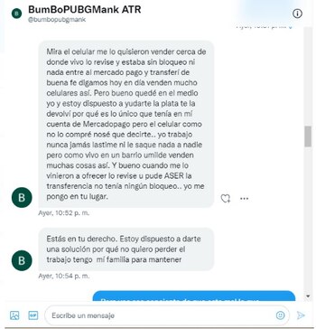 La persona que le vació