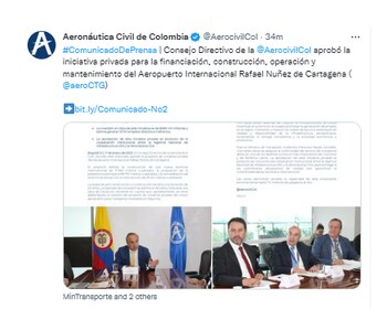 Comunicado aeronáutica civil sobre aeropuerto