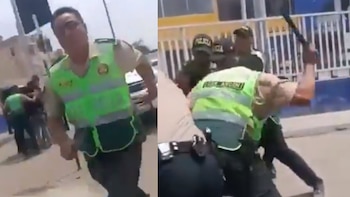 Policías golpean a detenido en