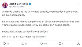 Xóchitl Gálvez publicó un mensaje