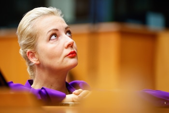 Yulia Naválnaya, viuda del opositor Alexéi Navalny (EFE/EPA/STEPHANIE LECOCQ)