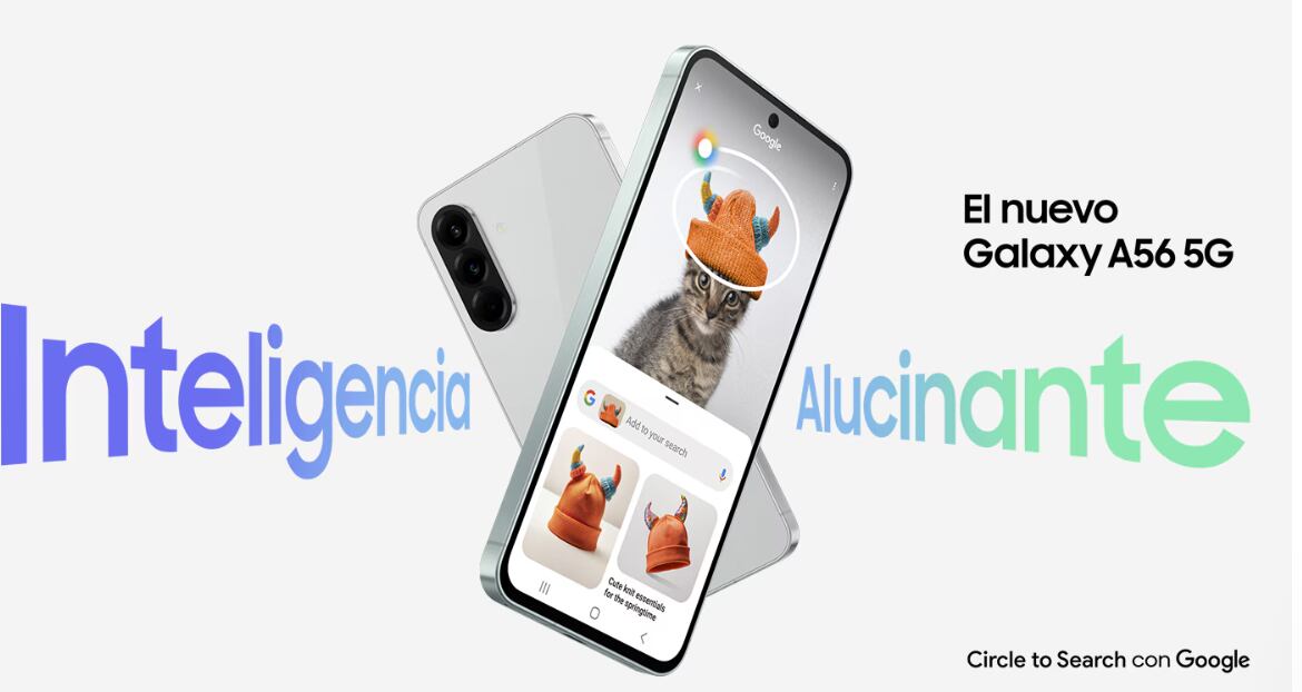 Samsung Galaxy A56: Evoluciona con una pantalla Super AMOLED ligeramente más grande de 6.7 pulgadas (y un panel más brillante que alcanza los 1,200 nits). (samsung.com/pe)
