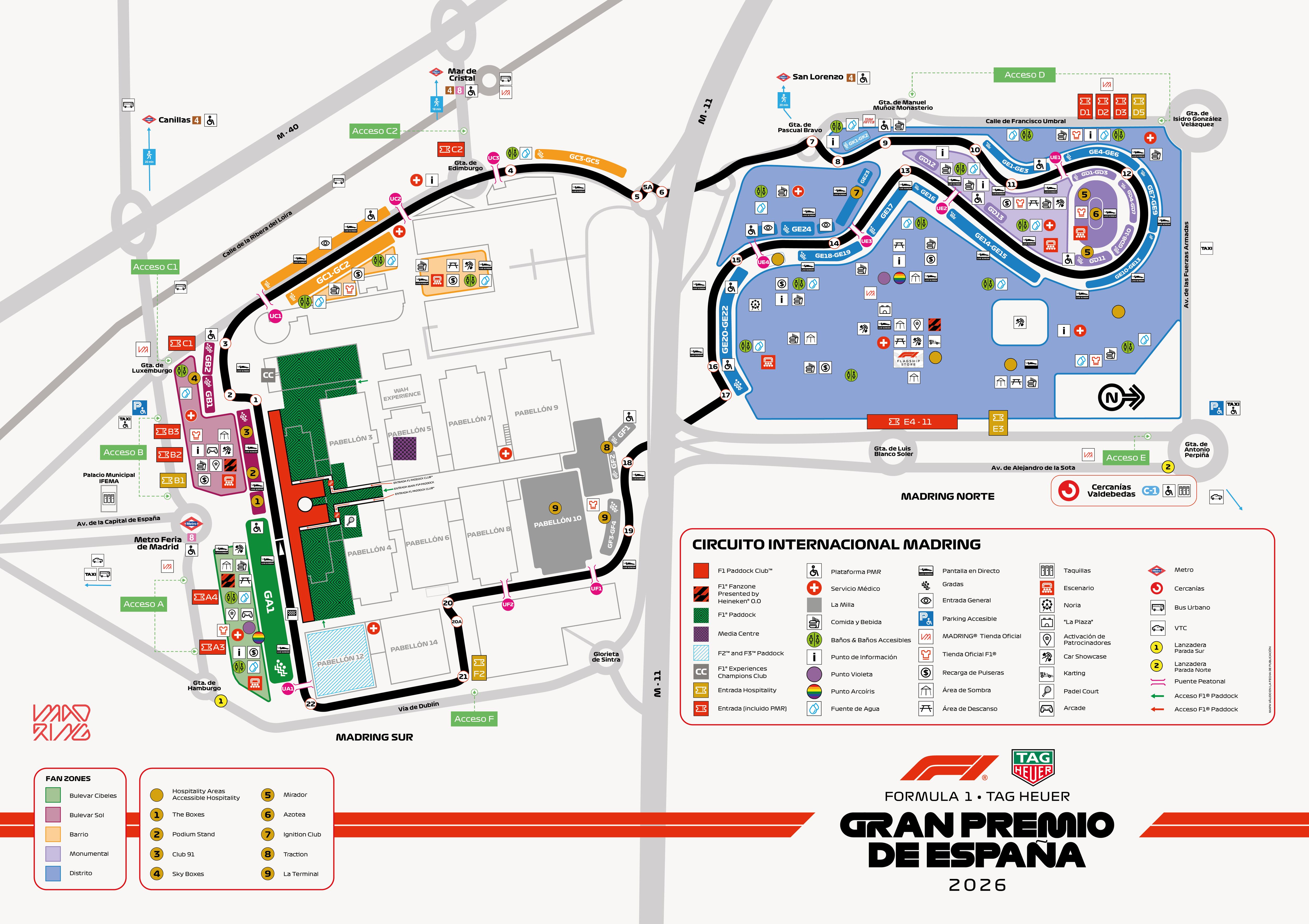 Mapa del circuito internacional Madring del Gran Premio de España que arrancará el 11 de septiembre. (MADRING)