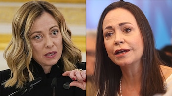 Giorgia Meloni y María Corina Machado
