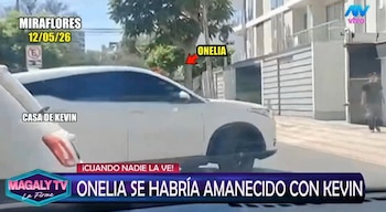 ¿Nuevo romance? Captan a Onelia Molina amaneciendo en el depa de Kevin Díaz en Miraflores. Captura: Magaly TV La Firme.