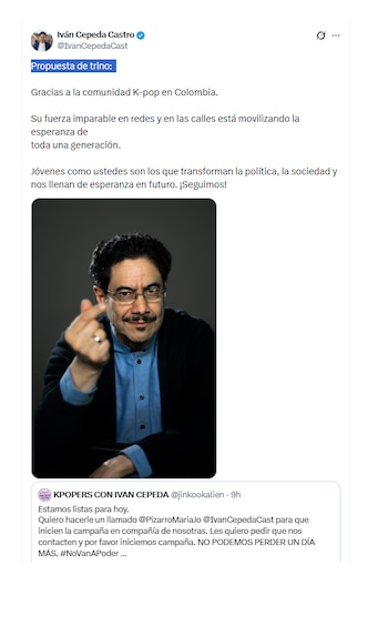 Iván Cepeda y el error en su publicación que causó controversia
