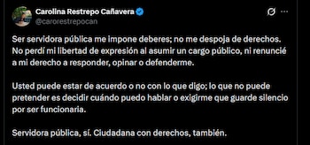 Carolina Restrepo Cañavera - crédito @carorestrepocan/X