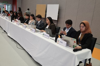 El tráfico de recursos nucleares y el riesgo de su empleo bélico centraron los debates de la cuarta simulación de la OIEA. (Foto: UNA Comunica)