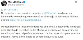 Comunicado de Mario Delgado. Crédito: Mario Delgado