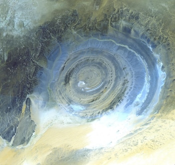 Estructura de Richat, Mauritania (Wikimedia).