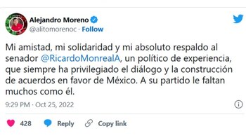 El mensaje fue publicado minutos
