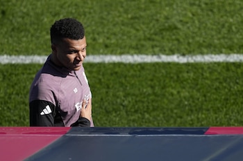 Kylian Mbappé en el último entrenamiento del Real Madrid (Europa Press)
