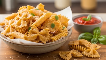 Si quieres un aperitivo saludable para evitar las patatas fritas, esta receta de pasta crujiente es una opción sencilla y llena de sabor