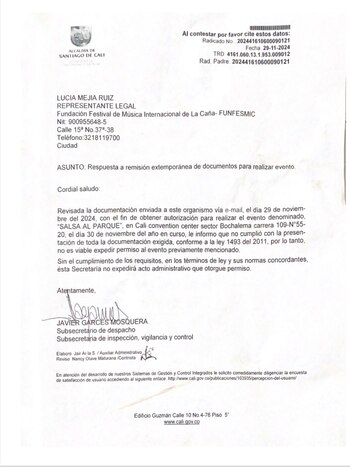 Alcaldía de Cali no otorgó los permisos por falta de documentación requerida - crédito Redes sociales