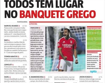 El griego Vangelis Pavilidis fue la gran figura para el cuadro de las "Águilas"-crédito Record Portugal
