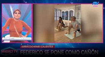 Magaly Medina se burla de la rutina de ejercicios de Federico Salazar: “Está oxidado”. Captura: Magaly TV La Firme.