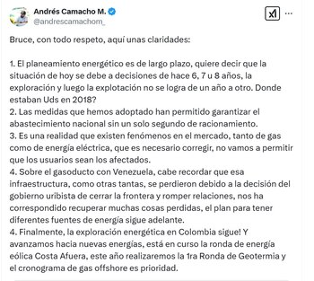 Andrés Camacho, ministro de Minas