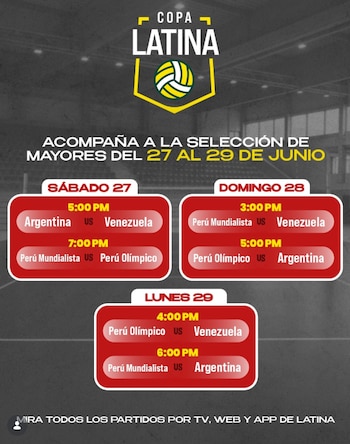 Fixture de la Copa Latina de Vóley 2026