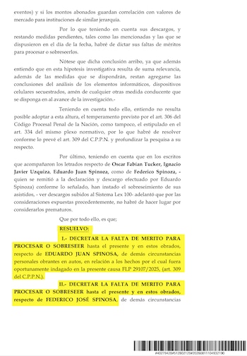 CAUSA SUR FINANZAS: FALTA DE MÉRITO VALLEJO