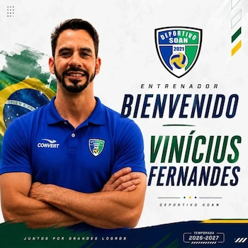 El anuncio de Vinícius Fernandes como nuevo director técnico de Deportivo Soan. Crédito: Instagram Deportivo Soan.