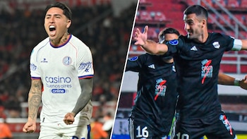 Fotografía dividida que muestra a un jugador de camiseta blanca gritando a la izquierda y a dos jugadores con uniforme negro a la derecha
