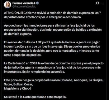 Paloma Valencia recordó que la