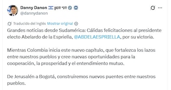 Danny Danon comentó cómo la llegada de Abelardo al poder es una gran victoria para el continente sudamericano - crédito @dannydanon/X