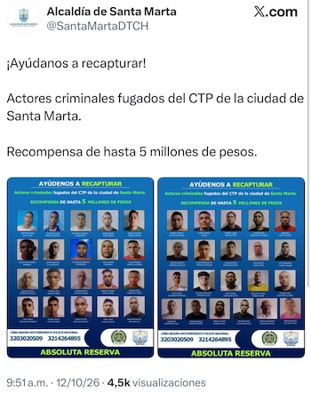 Pronunciamiento de la Alcaldía de Santa Marta - crédito @SantaMartaDTCH/X