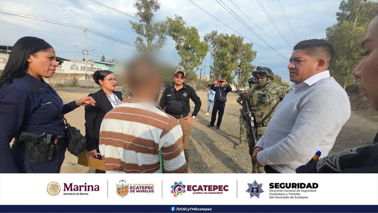 El padre de menor acudió al sitio tras las acciones de las autoridades. Crédito: DGSCTM Ecatepec de Morelos.