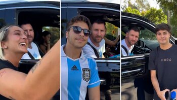 Lionel Messi frenó el auto para sacarse fotos con sus fanáticos