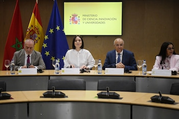 La ministra, Ciencia, Innovación, y Universidades, Diana Morant en la sede del Ministerio. (Fernando Sánchez / Europa Press)