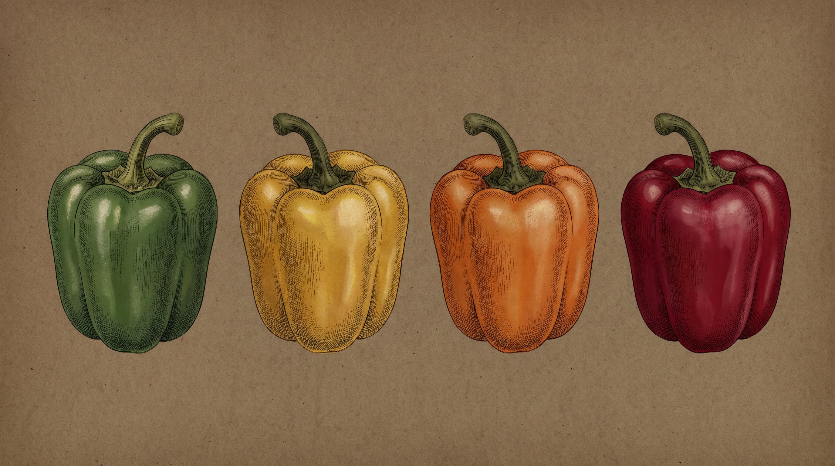 Los colores de los morrones revelan diferencias en sabor y nutrientes