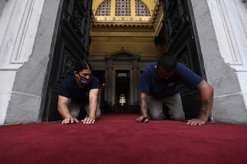 Preparativos en el Congreso de la Nacion previos a la 139 Asamblea Legislativa SF