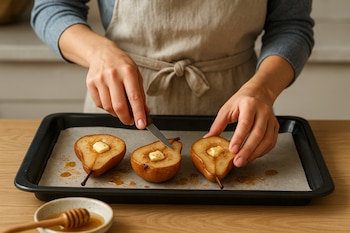 La presentación de las peras