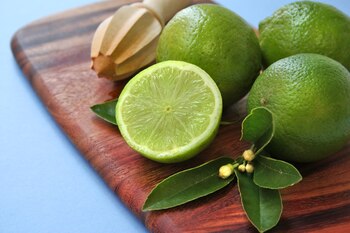Fresh zesty limes presented on