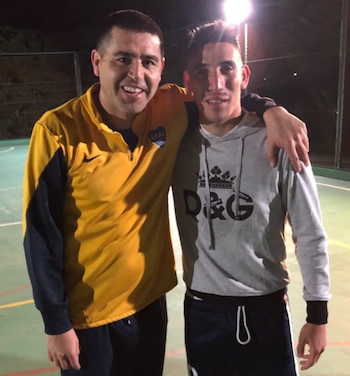 Riquelme y Centurión durante un