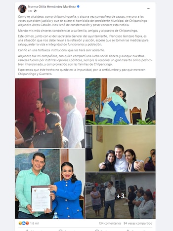 Norma Otilia Hernández Martínez reaccionó