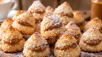 Receta de conitos de coco y dulce de leche, rápida y fácil