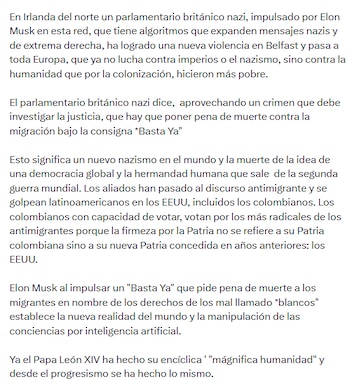 El jefe de Estado se volvió a pronunciar por su apologia al nazismo en una publicación en X - crédito @petrogustavo/X