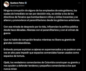 Petro denunció que Fenalco explota